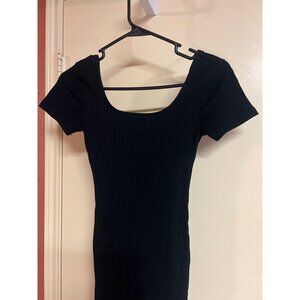 Wild Fable Ribbed Black Bodycon Dress XS Cotton/Polyester/Spandex